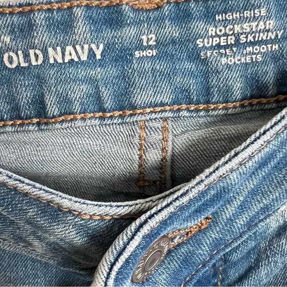 Old Navy Jeans Womens 12 Short Rockstar Skinny High Rise Light Wash Blue - Picture 5 of 7